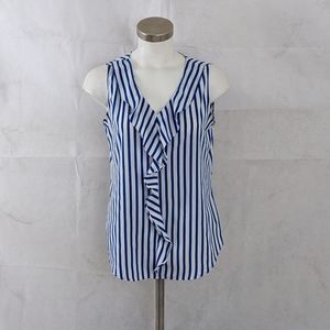 Sleeveless, S, Ann Taylor ruffled v-neck